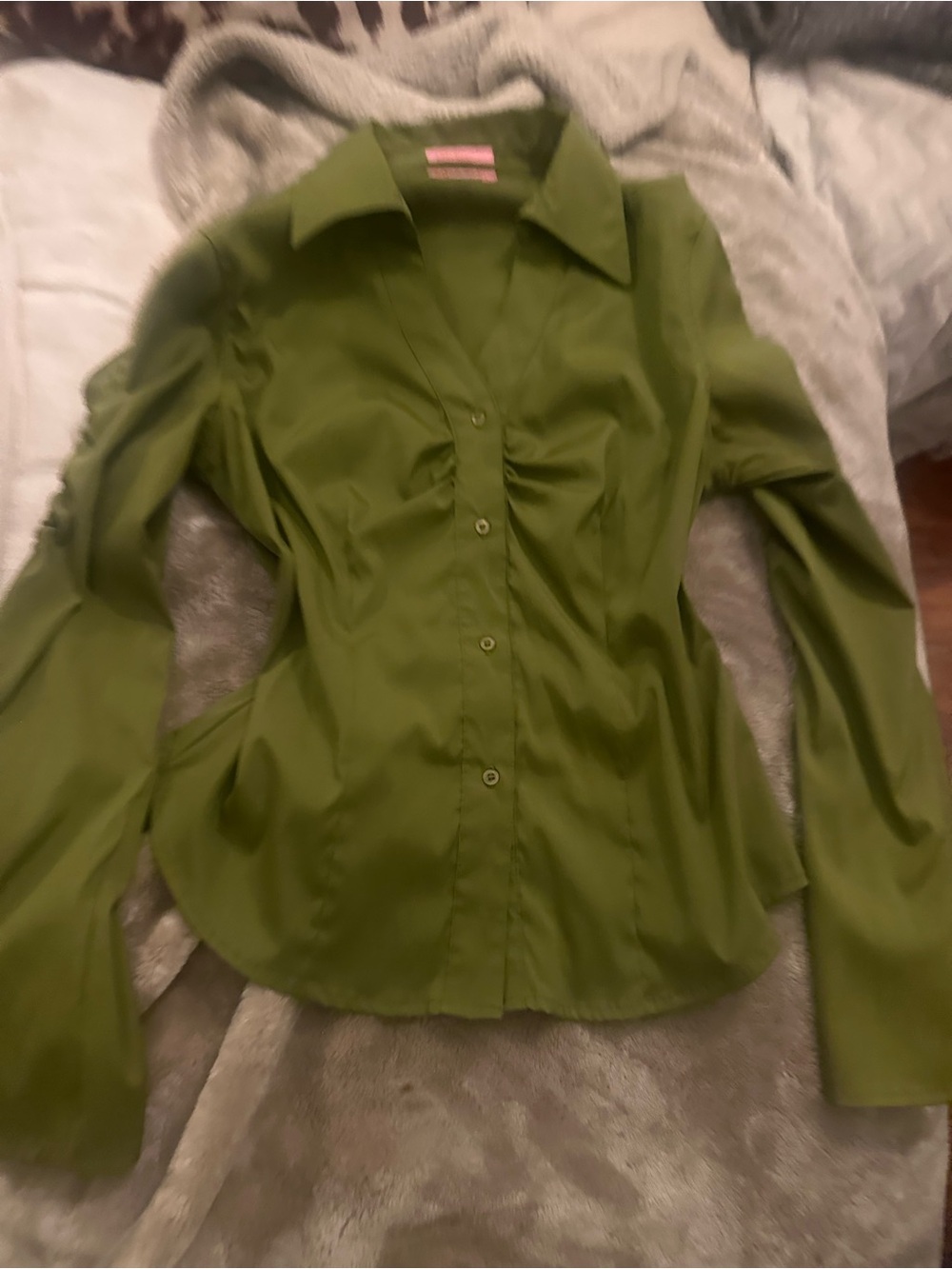 Vintage Olive green Y2K button down shirt